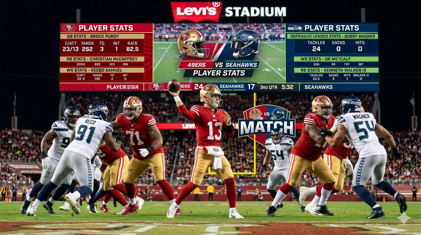 49ers vs seahawks match player stats