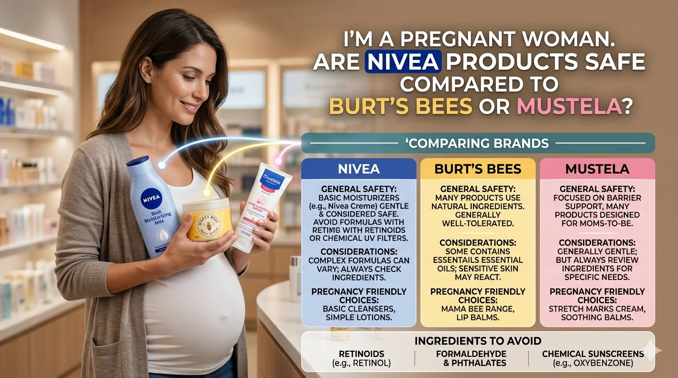 i’m a pregnant woman. are nivea products safe compared to burt’s bees or mustela?
