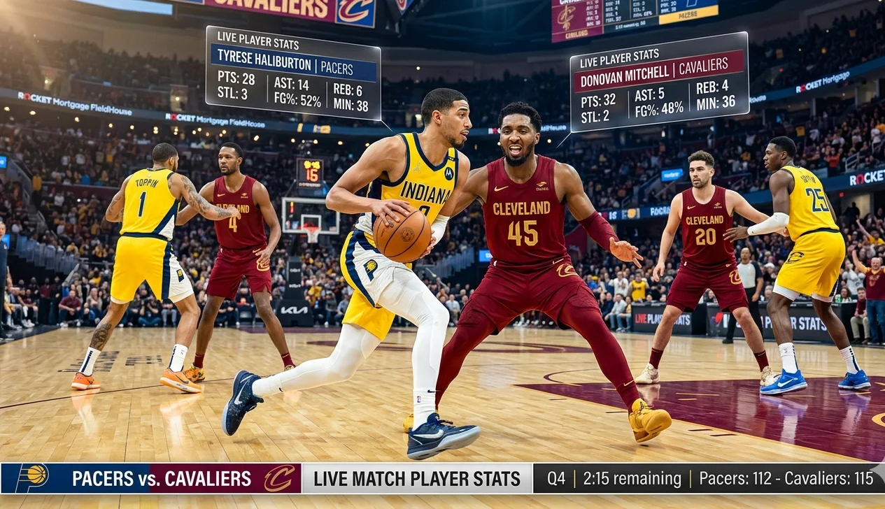 pacers vs cleveland cavaliers match player stats