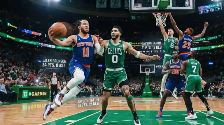 knicks vs boston celtics match player stats
