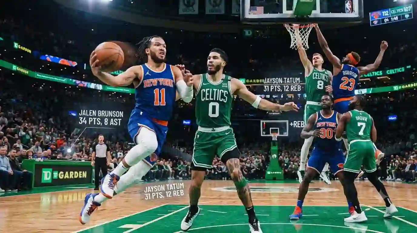 knicks vs boston celtics match player stats