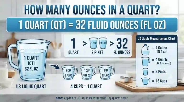 how many ounces in a quart