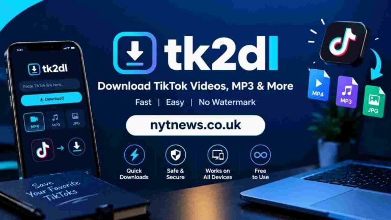 tk2dl TikTok video downloader feature image with nytnews.co.uk branding
